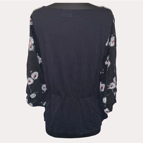 Deletta Anthropologie Wished Blooms Dandelion Peplum Top Blouse XS bv - Picture 5 of 14